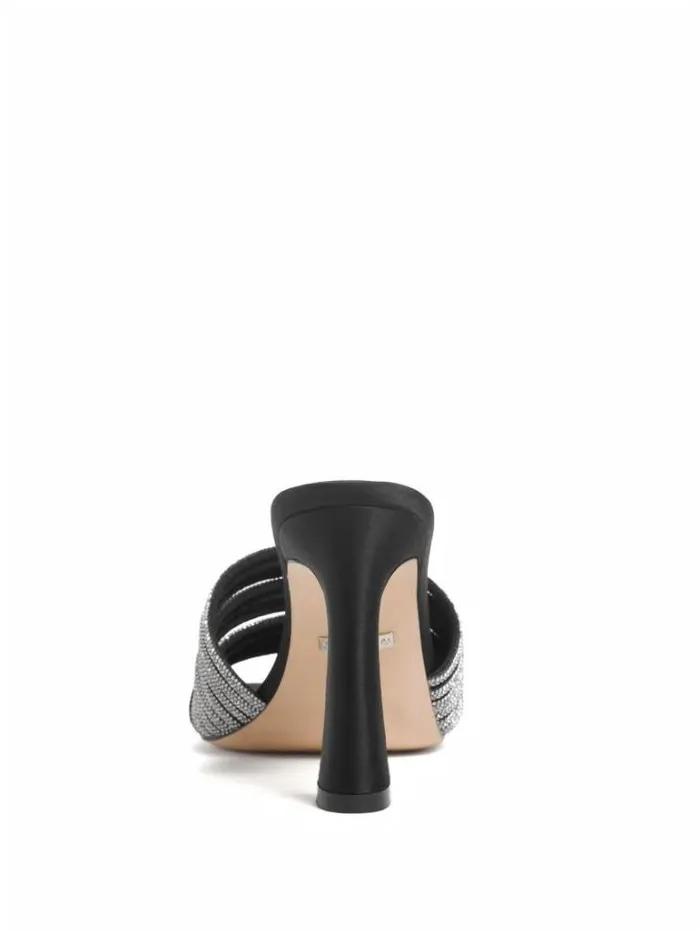 Shoes Women Marciano Leah Crystal Heeled Mules Black Shoes Women Marciano Leah Crystal Heeled Mules Black
