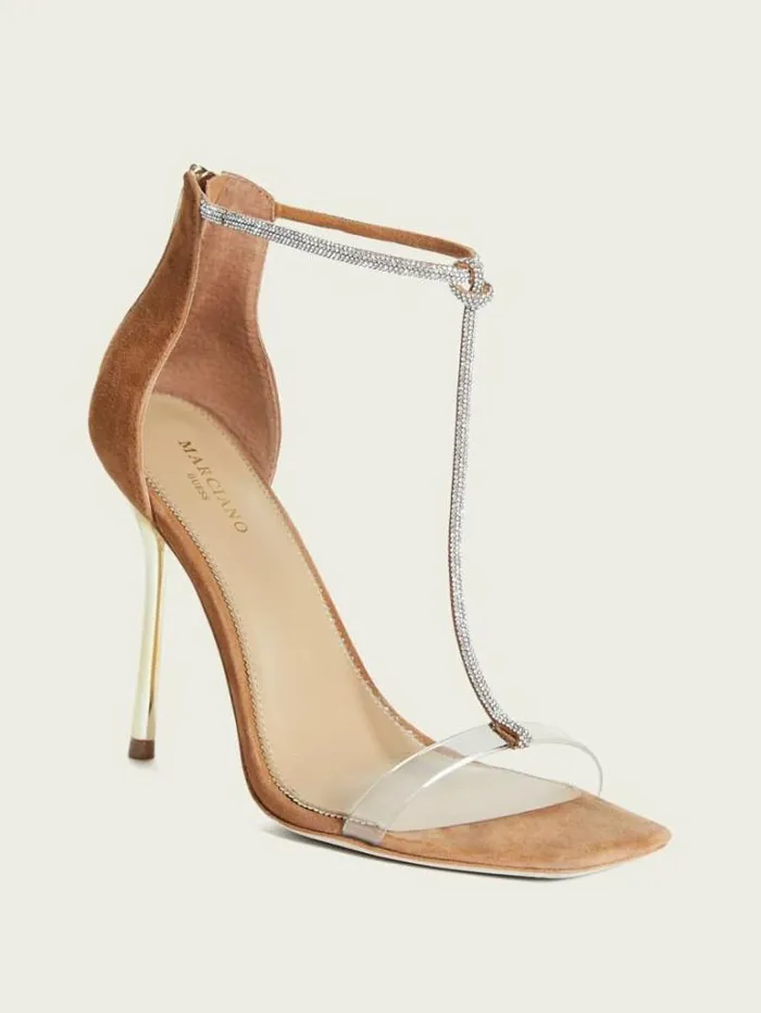 Shoes Women Marciano Olivia Embellished Heeled Sandal Cognac