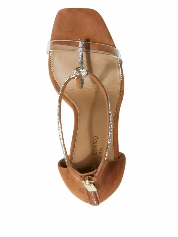 Shoes Women Marciano Olivia Embellished Heeled Sandal Cognac Shoes Women Marciano Olivia Embellished Heeled Sandal Cognac