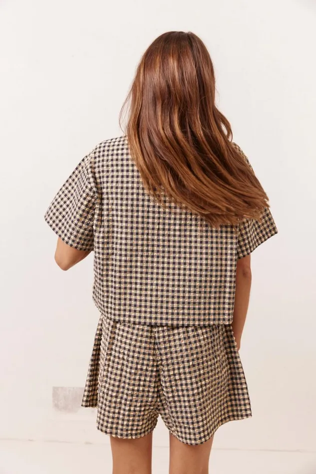 Short Sleeve Women VRG GRL The Sea and I Smock Top Black Short Sleeve Women VRG GRL The Sea and I Smock Top Black