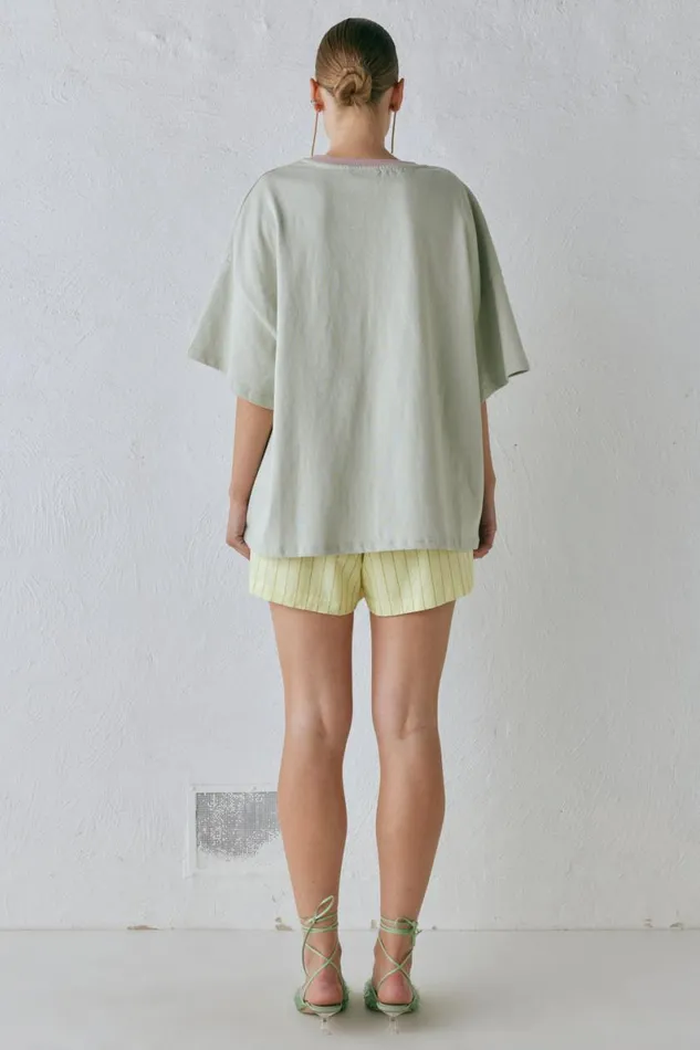 Short Sleeve Women VRG GRL Willow Tee Oyster Short Sleeve Women VRG GRL Willow Tee Oyster