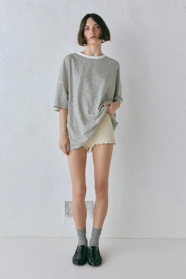 Short Sleeve Women VRG GRL Willow Tee Stripe