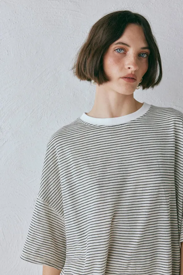 Short Sleeve Women VRG GRL Willow Tee Stripe Short Sleeve Women VRG GRL Willow Tee Stripe