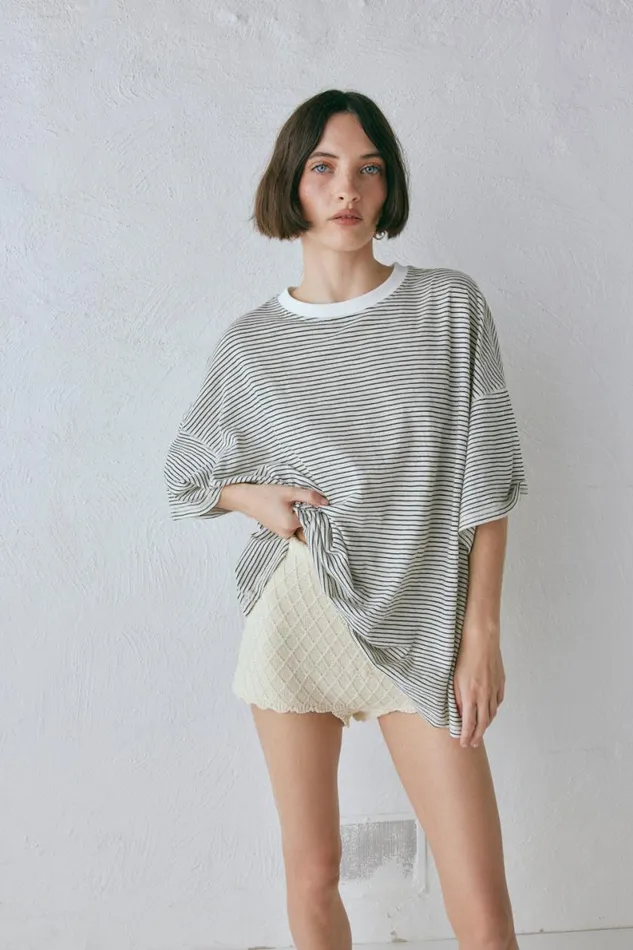 Short Sleeve Women VRG GRL Willow Tee Stripe Short Sleeve Women VRG GRL Willow Tee Stripe