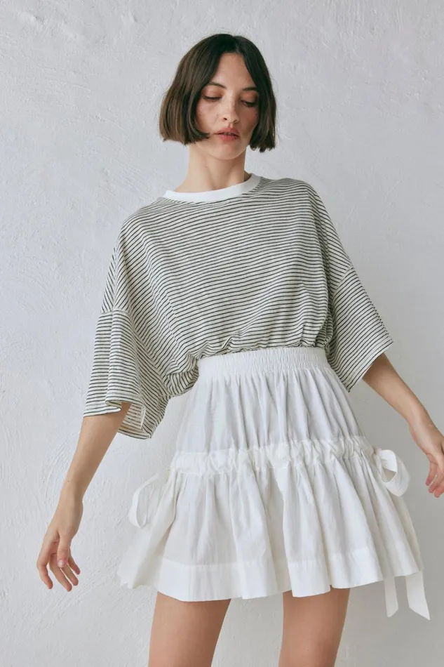 Short Sleeve Women VRG GRL Willow Tee Stripe Short Sleeve Women VRG GRL Willow Tee Stripe