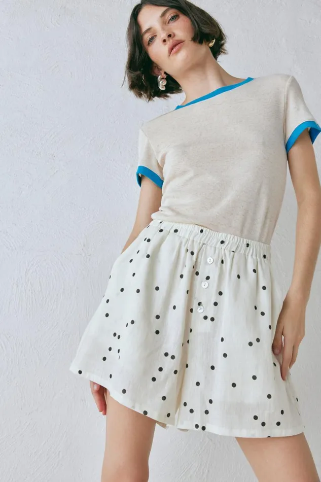Shorts Women VRG GRL Eliza Linen Shorts Dot