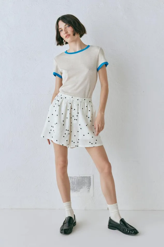 Shorts Women VRG GRL Eliza Linen Shorts Dot Shorts Women VRG GRL Eliza Linen Shorts Dot