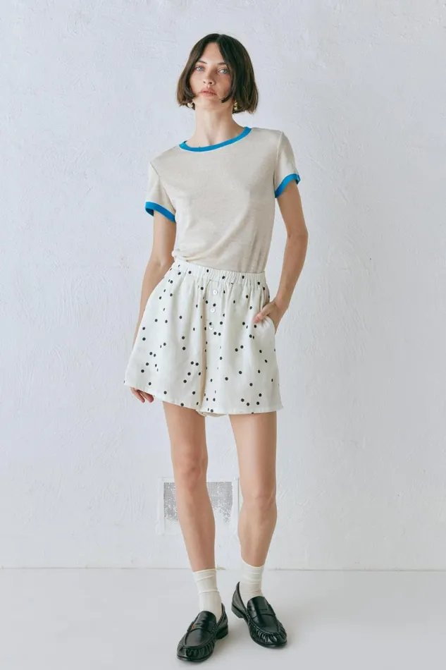 Shorts Women VRG GRL Eliza Linen Shorts Dot Shorts Women VRG GRL Eliza Linen Shorts Dot