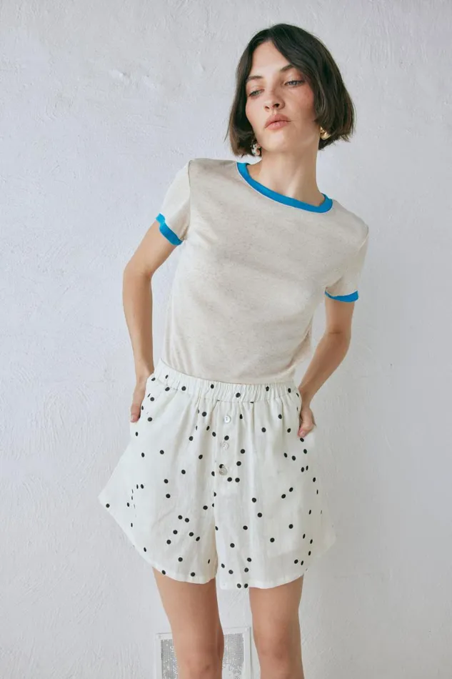 Shorts Women VRG GRL Eliza Linen Shorts Dot Shorts Women VRG GRL Eliza Linen Shorts Dot