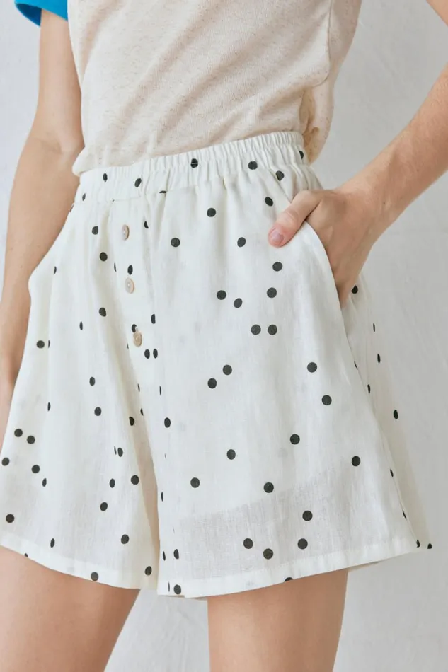 Shorts Women VRG GRL Eliza Linen Shorts Dot Shorts Women VRG GRL Eliza Linen Shorts Dot