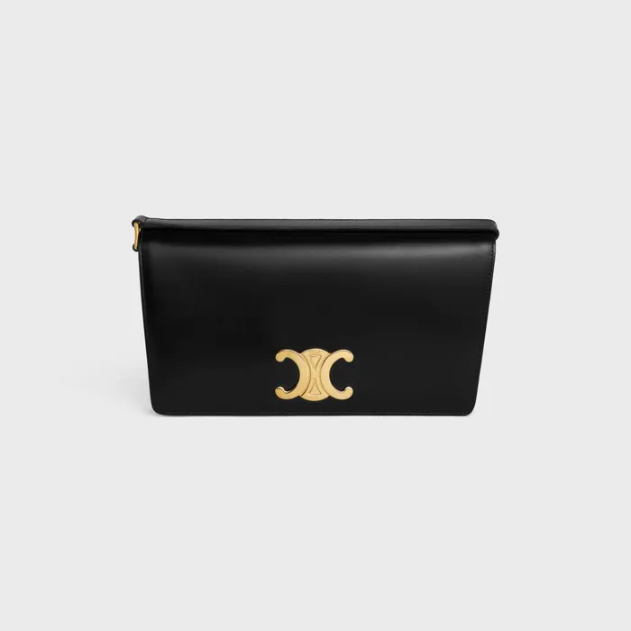 Shoulder Bag Trapeze In Shiny Calfskin Black Women CELINE MORE LINES