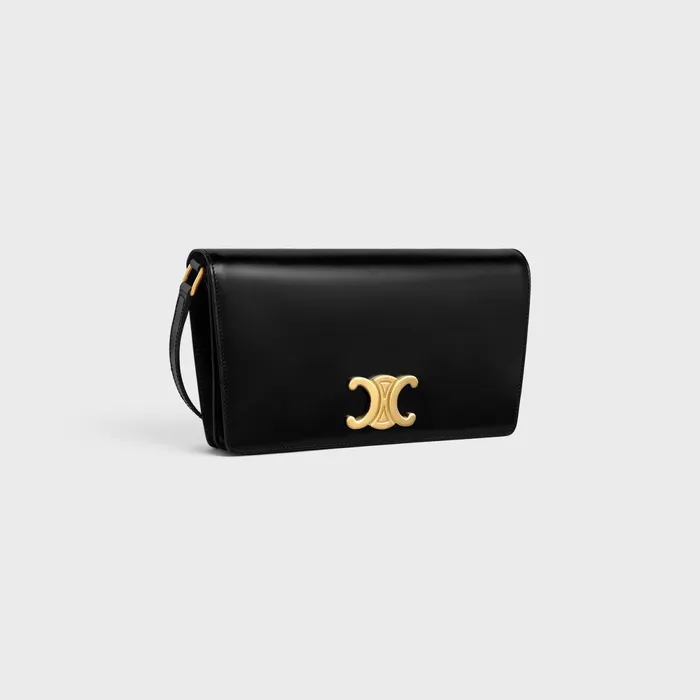 Shoulder Bag Trapeze In Shiny Calfskin Black Women CELINE MORE LINES Shoulder Bag Trapeze In Shiny Calfskin Black Women CELINE MORE LINES