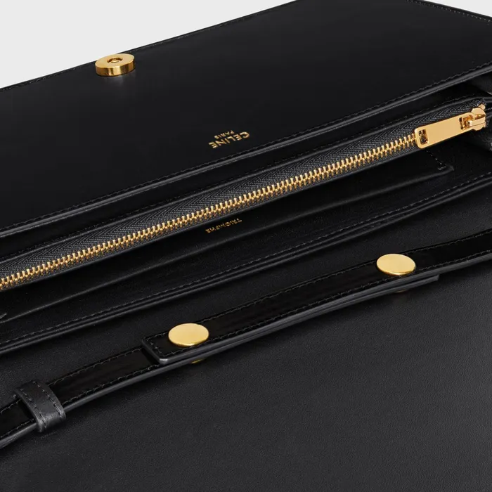 Shoulder Bag Trapeze In Shiny Calfskin Black Women CELINE MORE LINES Shoulder Bag Trapeze In Shiny Calfskin Black Women CELINE MORE LINES