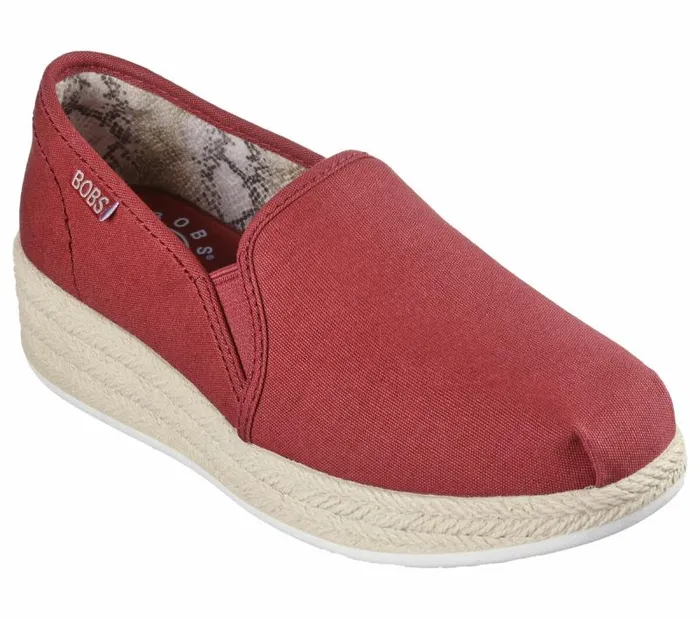 Skechers BOBS Urban Highlites Red Women Canvas Shoes