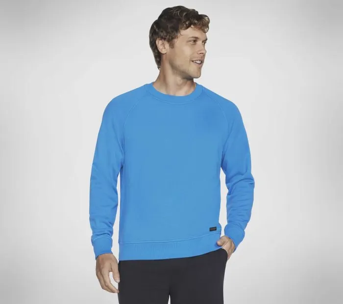 Skechers Classic Crew Blue Green Men Tops