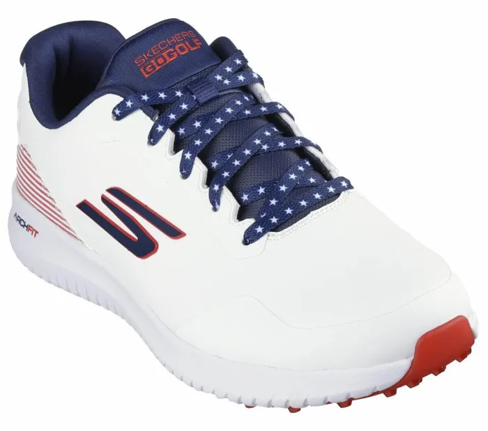 Skechers GO GOLF Max 2 8211 Patriot White Navy Men Lace Up Skechers GO GOLF Max 2 8211 Patriot White Navy Men Lace Up