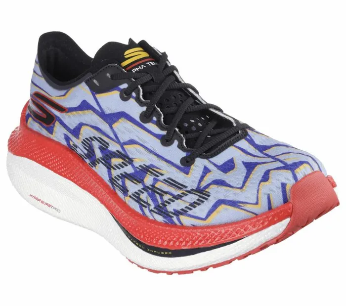 Skechers GO RUN Alpha Tempo Blue Red Men Athletic Sneakers