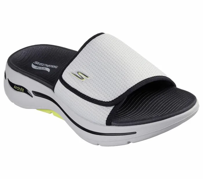 Skechers GO WALK Arch Fit Sandal 8211 Manta Ray Bay Gray Yellow Men Sandals Skechers GO WALK Arch Fit Sandal 8211 Manta Ray Bay Gray Yellow Men Sandals