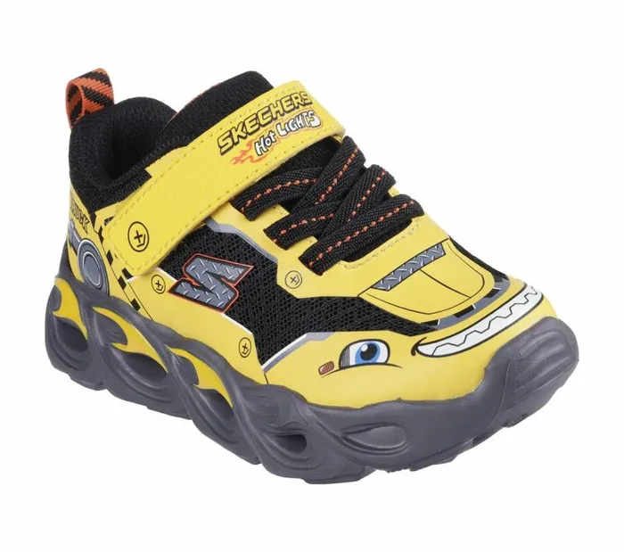 Skechers Hot Lights Thermo Flash 8211 Truck Trooper Yellow Black Kids Athletic Shoes and Sneakers Skechers Hot Lights Thermo Flash 8211 Truck Trooper Yellow Black Kids Athletic Shoes and Sneakers