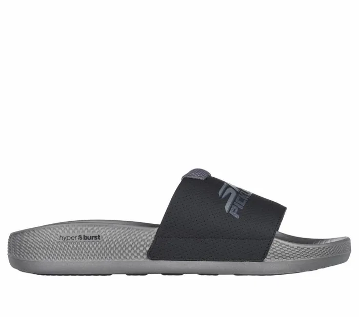 Skechers Hyper Slide 8211 Revive Gray Black Men Sandals