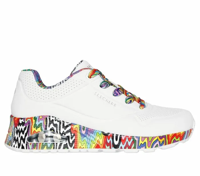 Skechers Jen Stark Uno 8211 Mini Drip White Multi Women Athletic Sneakers