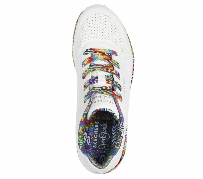 Skechers Jen Stark Uno 8211 Mini Drip White Multi Women Athletic Sneakers