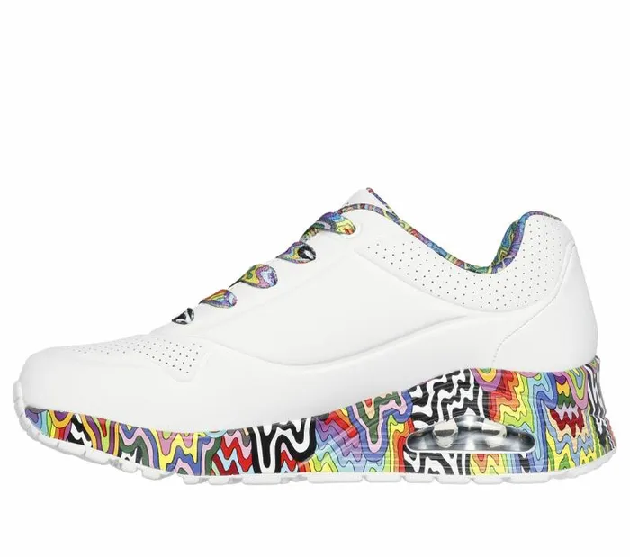 Skechers Jen Stark Uno 8211 Mini Drip White Multi Women Athletic Sneakers