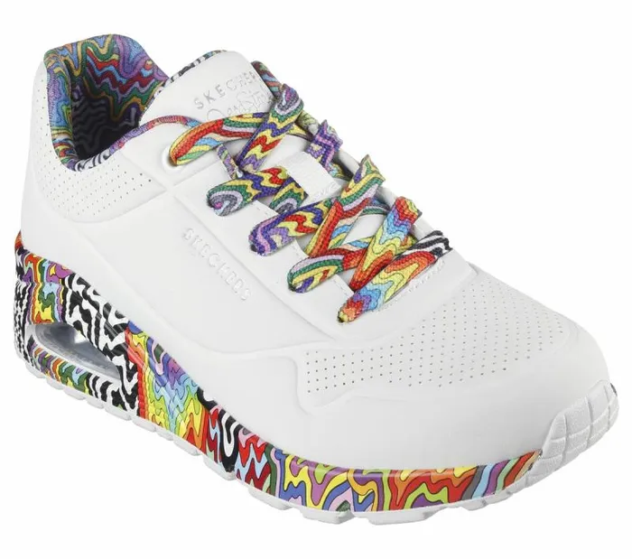 Skechers Jen Stark Uno 8211 Mini Drip White Multi Women Athletic Sneakers