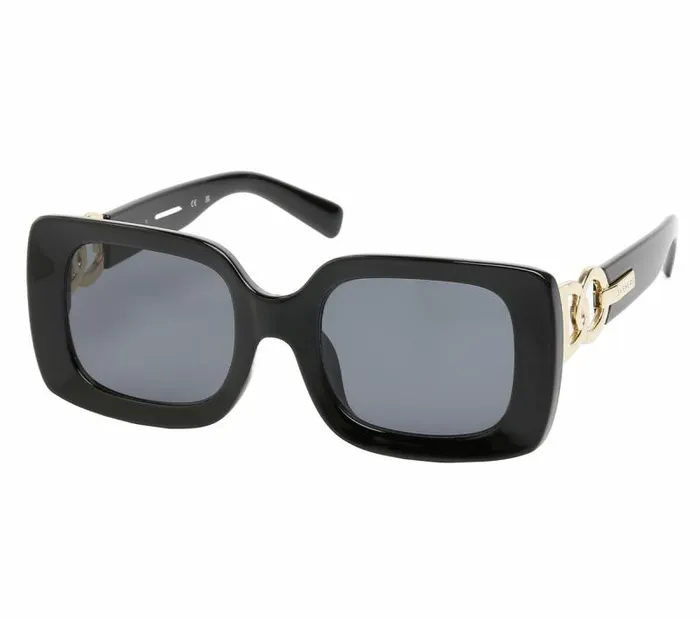 Skechers Rectangle Sunglasses Black Gold WomenMen Sunglasses