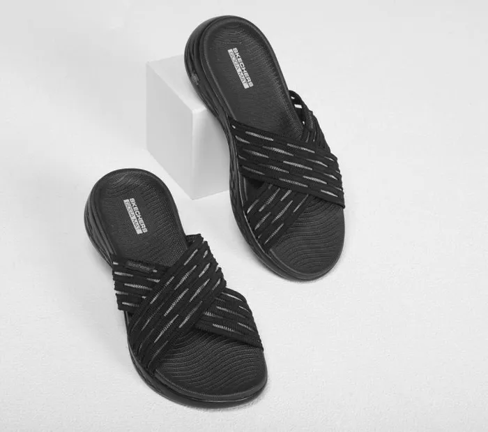 Skechers Skechers On The GO 600 8211 Sunrise Black Women Sandals Skechers Skechers On The GO 600 8211 Sunrise Black Women Sandals