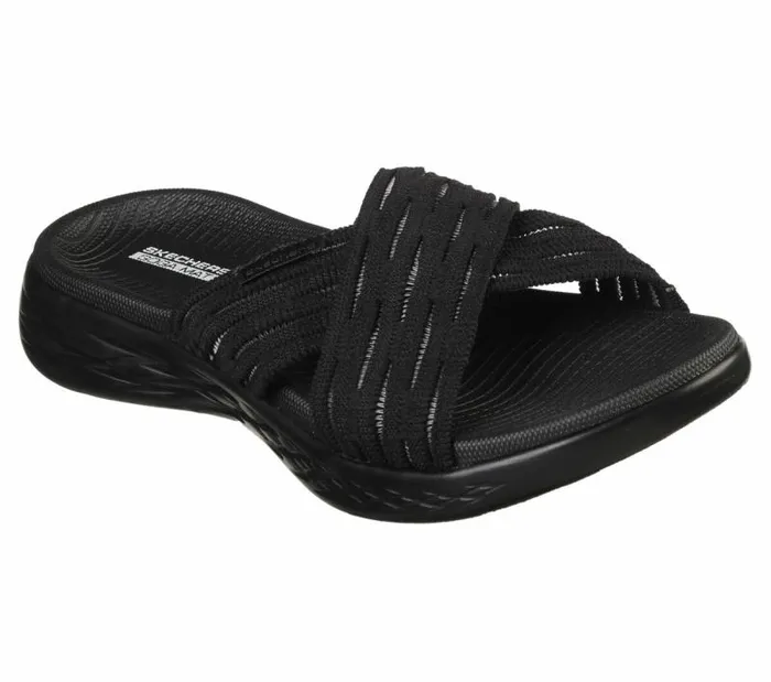 Skechers Skechers On The GO 600 8211 Sunrise Black Women Sandals Skechers Skechers On The GO 600 8211 Sunrise Black Women Sandals