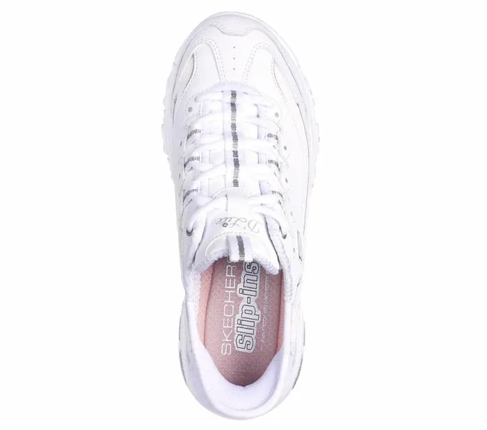 Skechers Skechers Slipins D039Lites8211 New Scene White Silver Women Athletic Sneakers