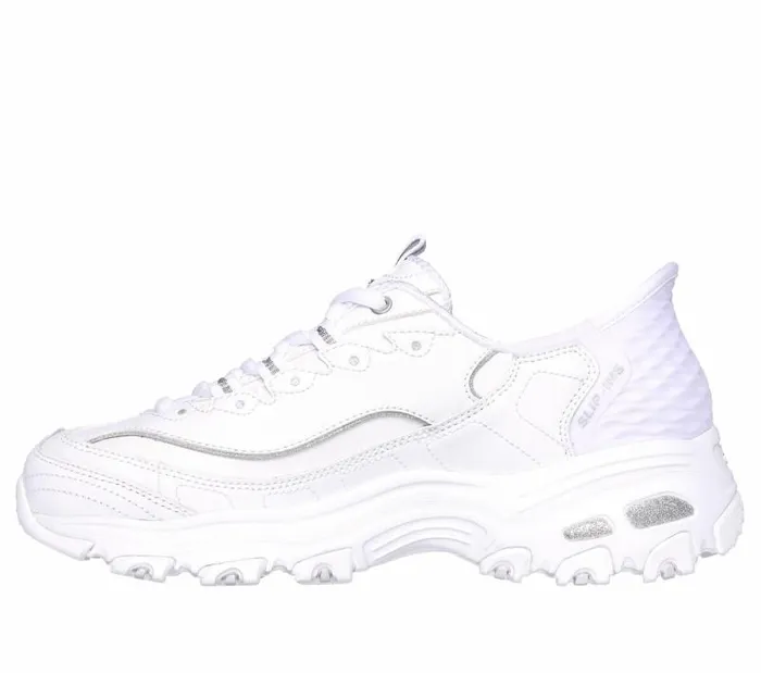 Skechers Skechers Slipins D039Lites8211 New Scene White Silver Women Athletic Sneakers