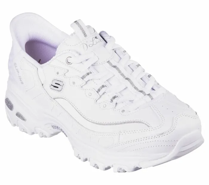 Skechers Skechers Slipins D039Lites8211 New Scene White Silver Women Athletic Sneakers