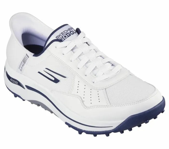 Skechers Skechers Slipins GO GOLF Arch Fit 8211 Line Up White Navy Men Hands Free Slipins