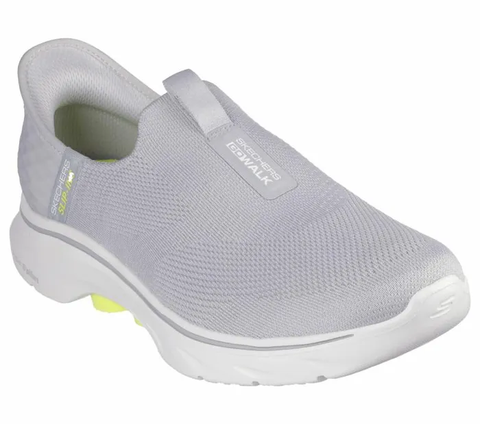 Skechers Skechers Slipins GO WALK 7 8211 Easy On 2 Gray Yellow Men Athletic Sneakers