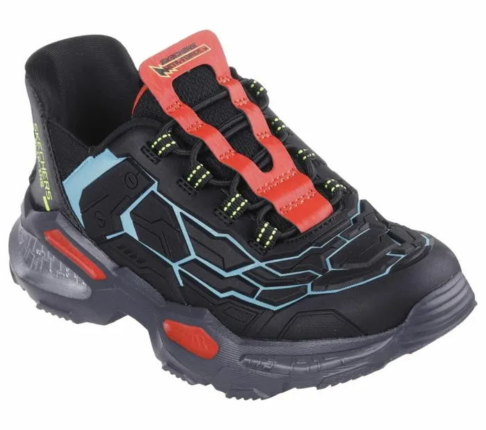 Skechers Skechers Slipins SkechBots 8211 Orbitron Black Multi Kids Athletic Shoes and Sneakers