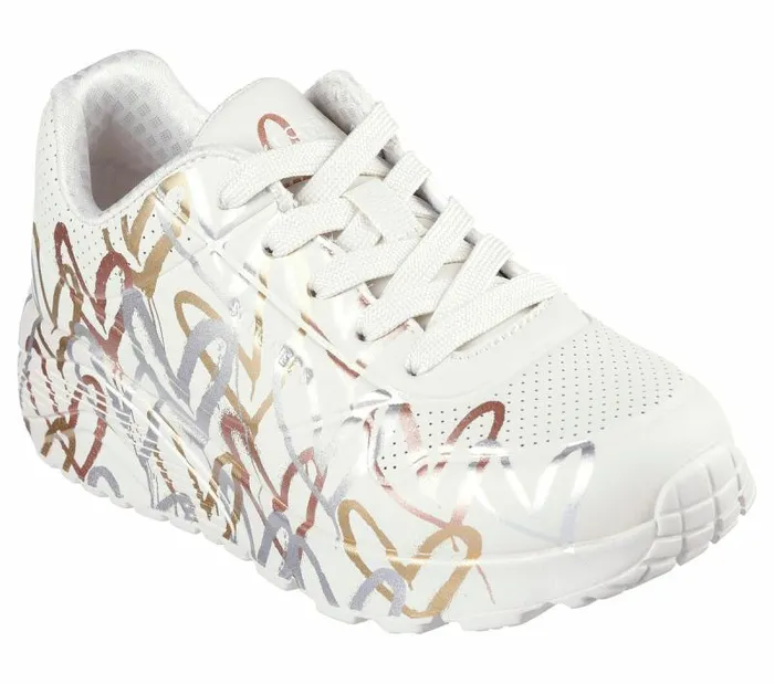 Skechers Skechers X JGoldcrown Uno Lite 8211 Metallic Love Natural Multi Kids Athletic Shoes and Sneakers Skechers Skechers X JGoldcrown Uno Lite 8211 Metallic Love Natural Multi Kids Athletic Shoes and Sneakers