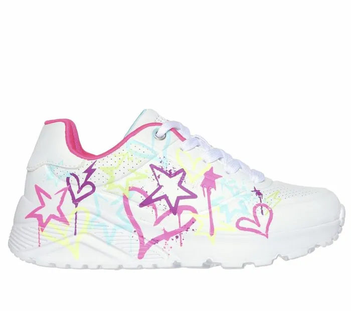 Skechers Uno Lite 8211 My Drip White Multi Kids Athletic Shoes and Sneakers