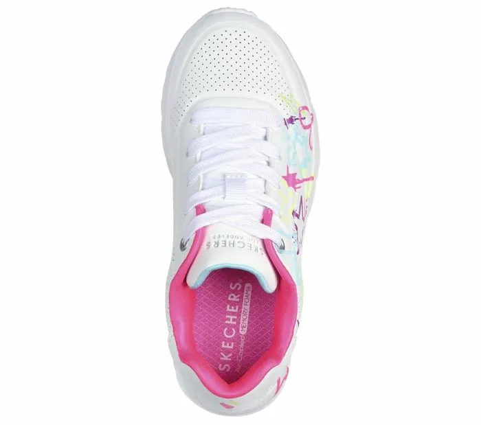 Skechers Uno Lite 8211 My Drip White Multi Kids Athletic Shoes and Sneakers