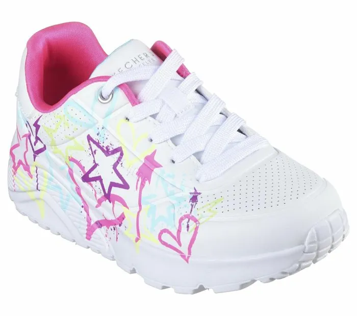Skechers Uno Lite 8211 My Drip White Multi Kids Athletic Shoes and Sneakers