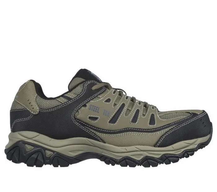 Skechers Work Relaxed Fit Cankton ST Pebble Black Men Lace Up