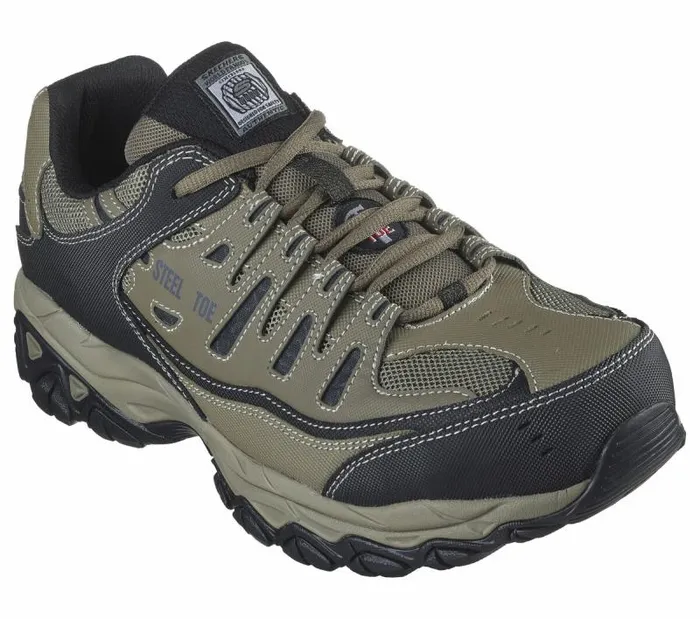 Skechers Work Relaxed Fit Cankton ST Pebble Black Men Lace Up Skechers Work Relaxed Fit Cankton ST Pebble Black Men Lace Up