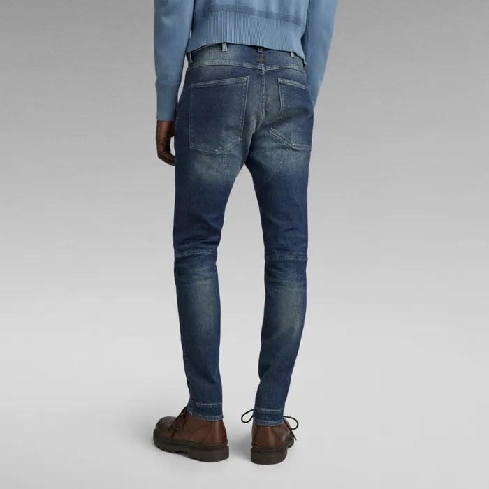 Skinny Men GStar RAW 5620 3D Zip Knee Skinny Jeans Antique Forest Blue Restored