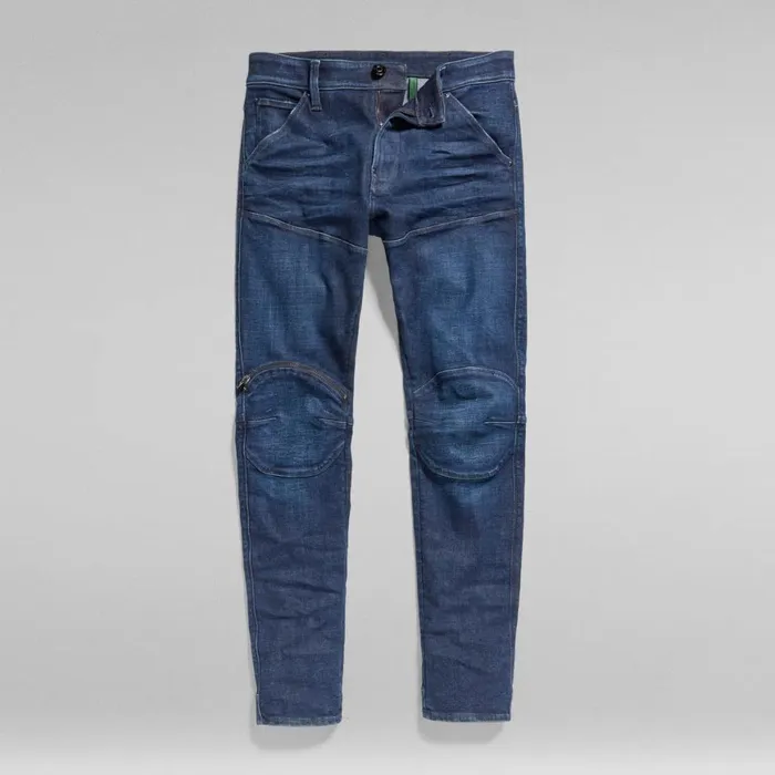 Skinny Men GStar RAW 5620 3D Zip Knee Skinny Jeans Worn In Ultramarine