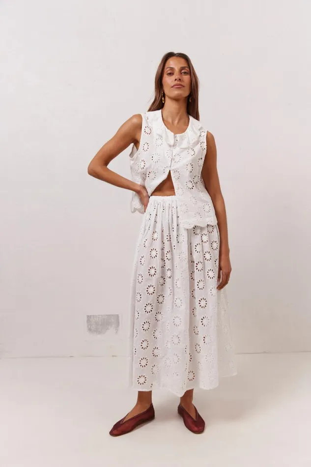 Skirts Women VRG GRL Maisie Midi Skirt Anglaise