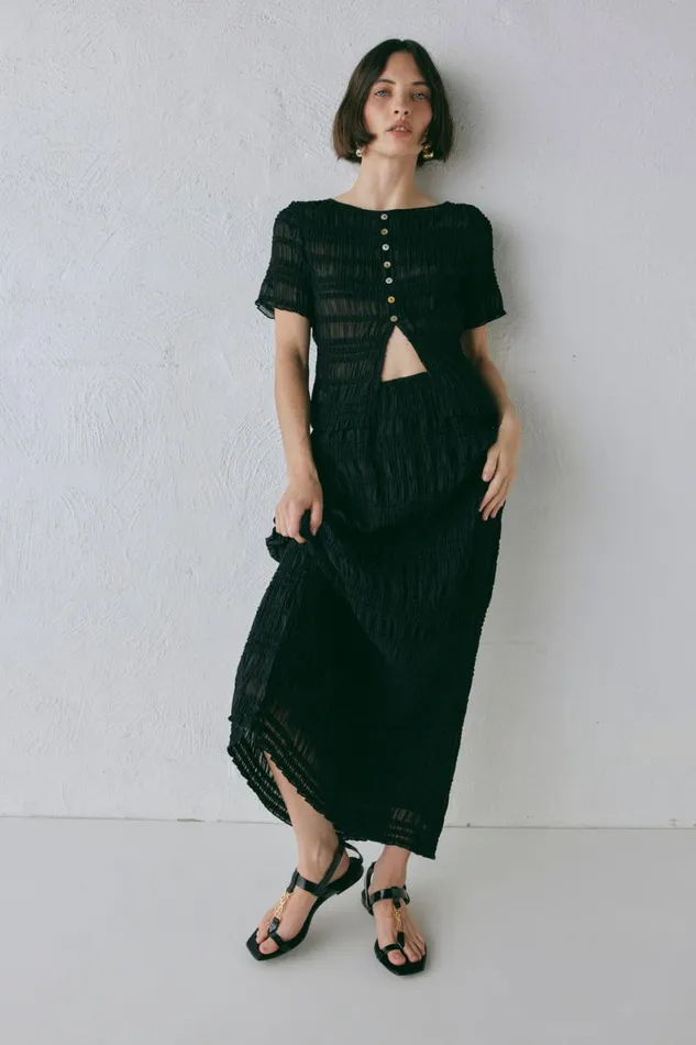 Skirts Women VRG GRL Mia Midi Skirt Black Skirts Women VRG GRL Mia Midi Skirt Black