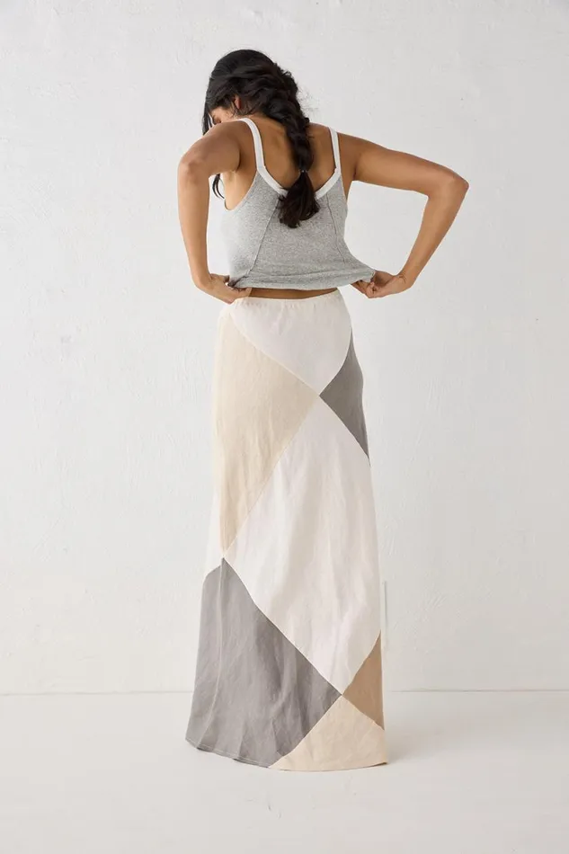 Skirts Women VRG GRL Valencia Bias Cut Linen Maxi Skirt Charcoal Skirts Women VRG GRL Valencia Bias Cut Linen Maxi Skirt Charcoal