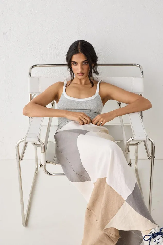 Skirts Women VRG GRL Valencia Bias Cut Linen Maxi Skirt Charcoal Skirts Women VRG GRL Valencia Bias Cut Linen Maxi Skirt Charcoal