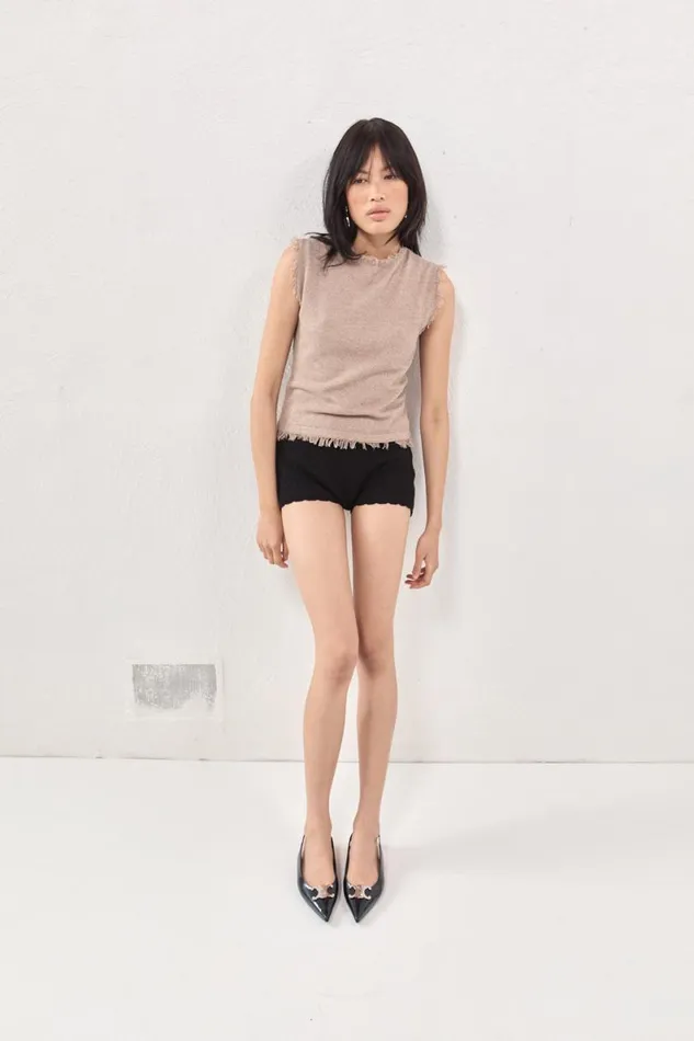 Sleeveless Women VRG GRL Rowe Knit Top Mocha Sleeveless Women VRG GRL Rowe Knit Top Mocha